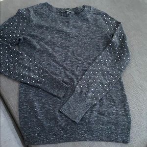 Express Grey Heathered Sweater W/ Rhinestones - M